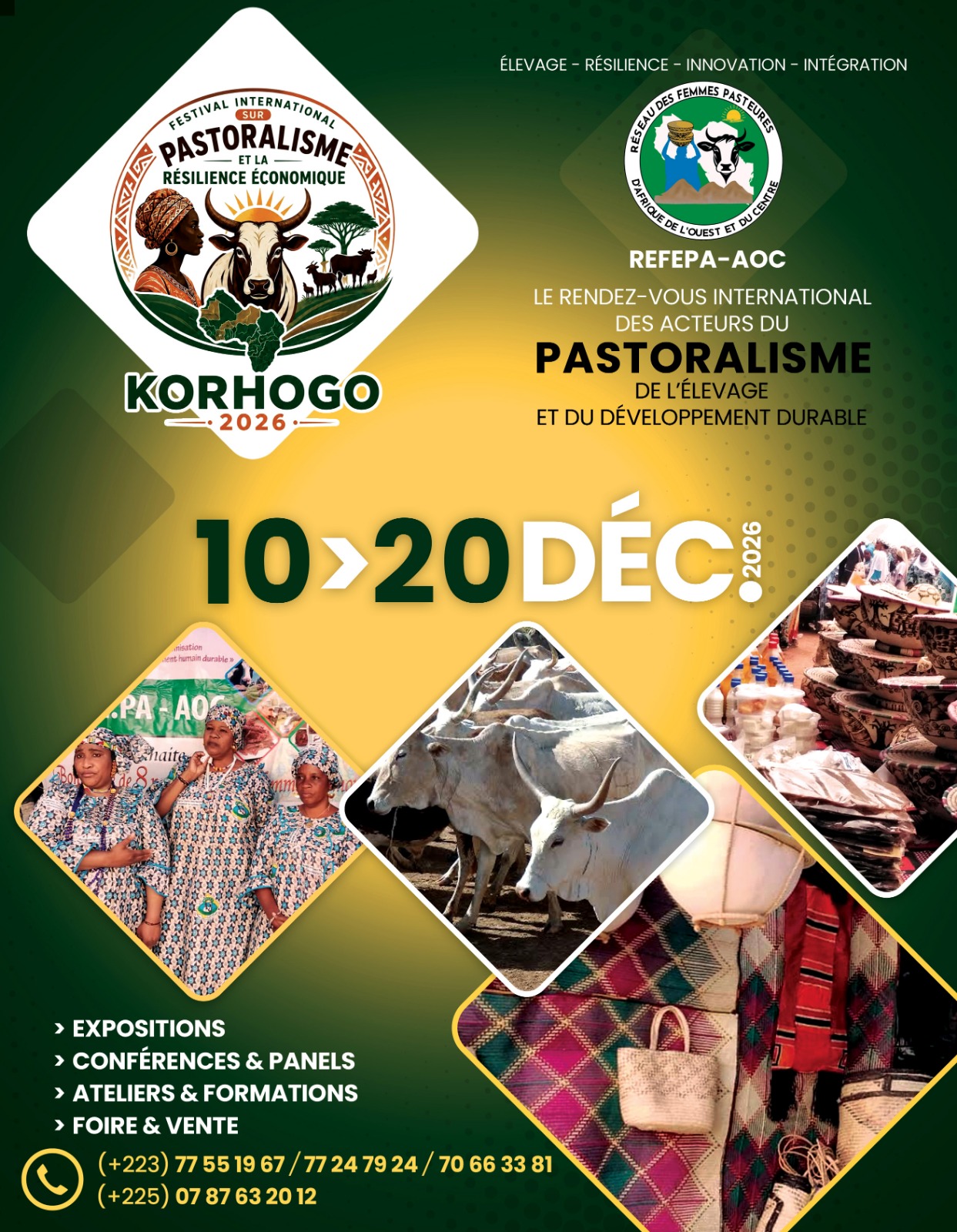 Affiche officielle du Festival International sur le Pastoralisme et la Résilience Économique à Korhogo